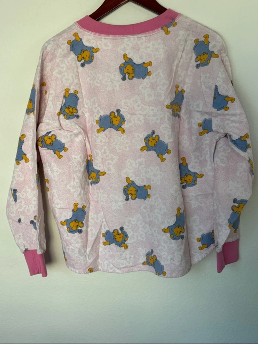 VTG Pooh Disney Pink Pajama Set - Soft Button-Up Top & Pants 100% Cotton - Picture 5 of 12